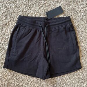 NEW Alphalete Black Sweatshorts Casual Athleisure w Drawstrings and Zip Pockets